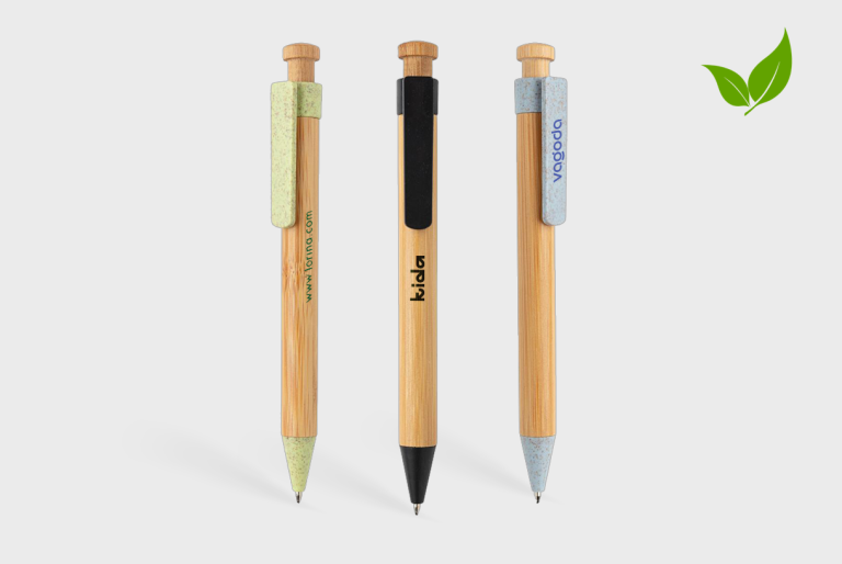 Bamboe pennen met tarwestro clip