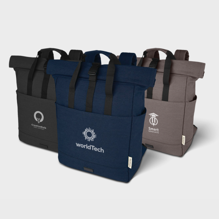 Gerecyclede canvas rolltop laptop rugzak
