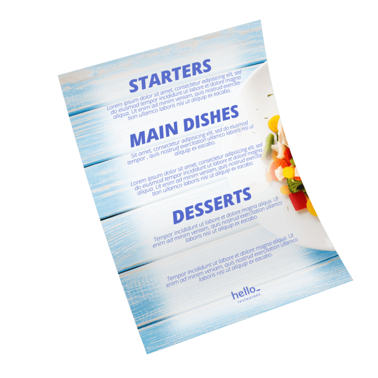 Ongevouwen Menukaarten