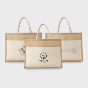 Tassen 10 Jute draagtas met katoenen voorvak