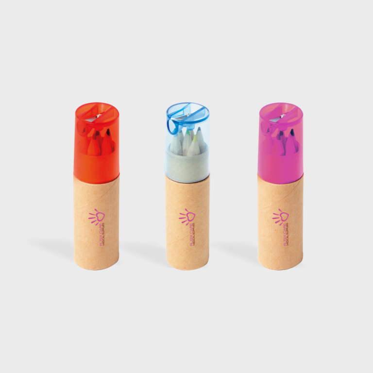 Kleurpotloden in koker met puntenslijper