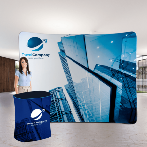 Gebogen stretch beurswand