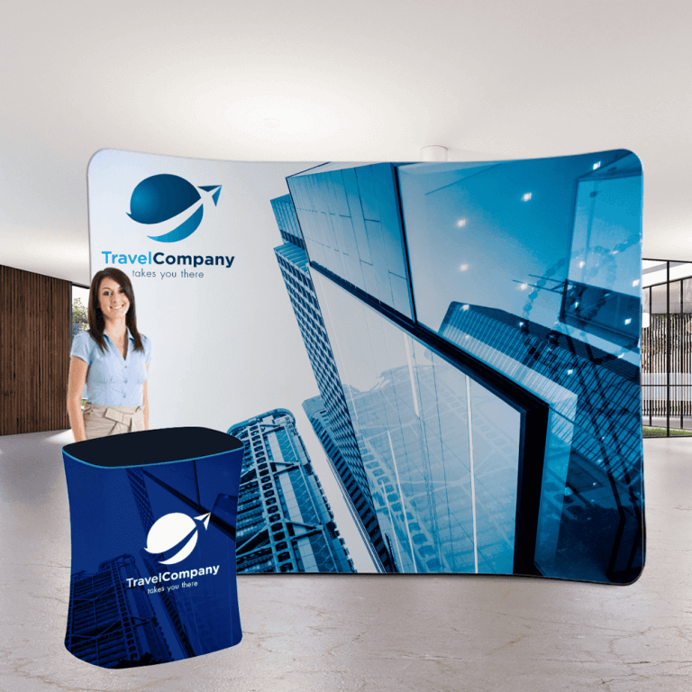 Gebogen stretch beurswand