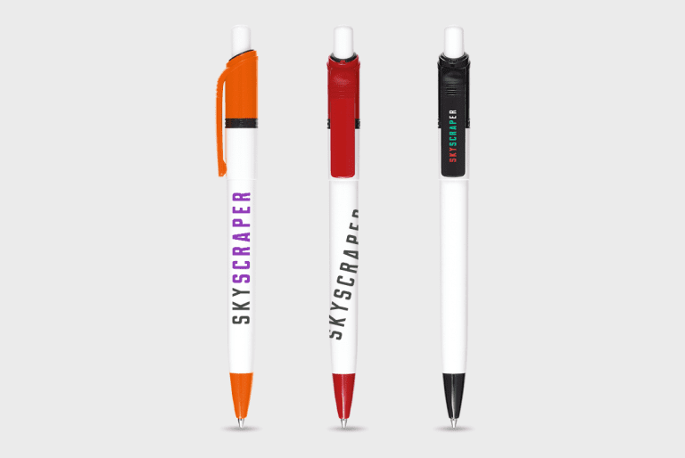 Pennen met gekleurde punt en clip