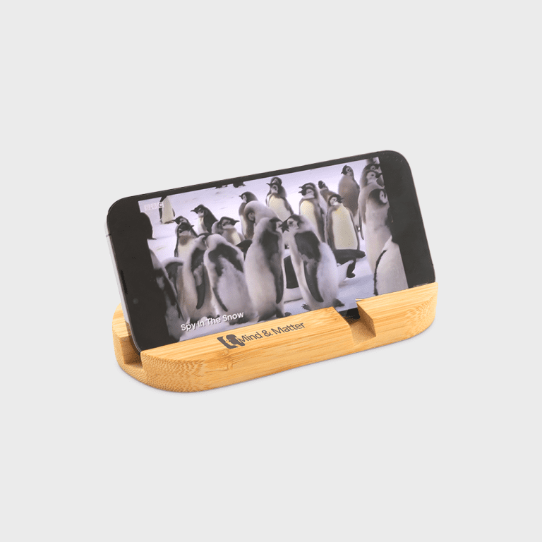 Bamboe tablet en telefoonhouder